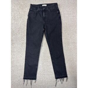 Madewell Perfect Vintage Jeans Mid Rise Black Wash Japanese Denim Size 26
